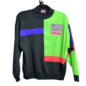 Vintage Ms. Jik Snowboard Sweatshirt Pullover Color Block